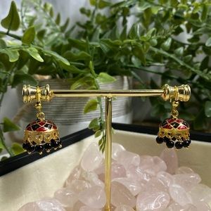 Gold Small Jhumke Detail Desi Earring | Pakistani Jewelry | Indian Jewelry